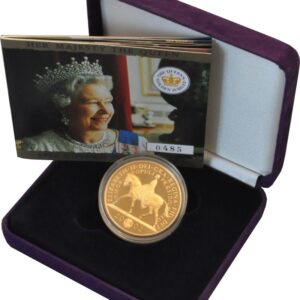 2002 Proof Gold Crown £5 Coin Golden Jubilee Boxed