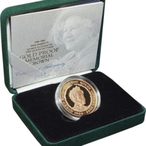 2002 Proof Gold Crown £5 Coin Queen Mother Memorial Boxed