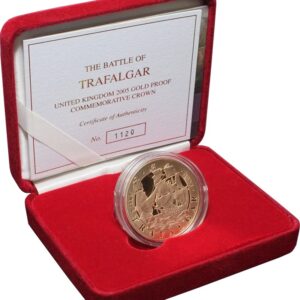 2005 Proof £5 Gold Crown Coin Battle of Trafalgar Boxed