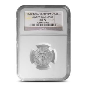 2008-W 1/4 oz Burnished American Platinum Eagle Coin NGC MS70