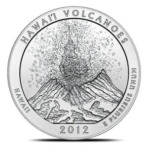 2012-P 5 oz Burnished ATB Hawaii Volcanoes Silver Coin (Box + CoA)