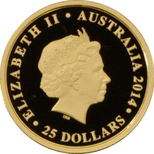 2014 1/4 oz Australian Kangaroo Gold Nugget Coin 25th Anniversary