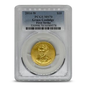 2014-W 1/2 oz US Mint First Spouse Grace Coolidge Gold Coin PCGS MS70 (David Hall Signed Label)