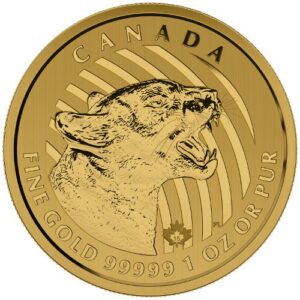 2015 1 oz Canadian Gold Growling Cougar Coin (BU w/ Assay)
