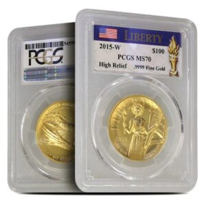 2015-W 1 oz American Liberty High Relief Gold Coin MS70 (Varied Label, PCGS or NGC)