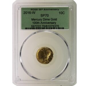2016-W 1/10 oz Gold Mercury Dime Coin PCGS SP70