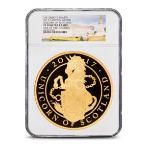 2017 1 Kilo Proof British Gold Queens Beast Unicorn Coin NGC PF70 UCAM First 3 Struck