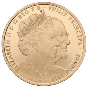 2017 Proof Gold Crown £5 Coin Platinum Wedding Anniversary Boxed
