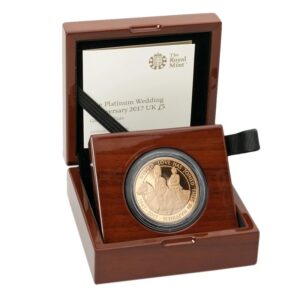 2017 Proof Gold Crown £5 Coin Platinum Wedding Anniversary Boxed