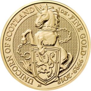 2018 1 oz British Gold Queens Beast Unicorn Coin