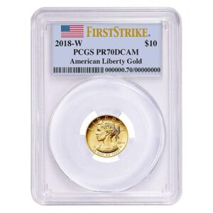 2018-W 1/10 oz Proof American Gold Liberty Coin PR70 FS (Varied Label, PCGS/NGC/CAC)