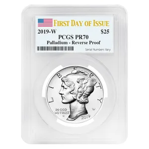 Buy 2019-W 1 oz American Palladium Eagle Reverse Proof Coin PCGS PR70 (First Day of Issue)