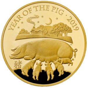 2019 1/4 oz Year of the Pig Gold Coin Royal Mint Lunar Series