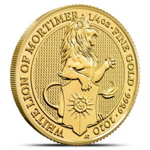 2020 1/4 oz British Gold Queens Beast White Lion Coin