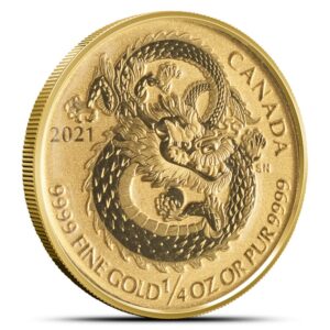 2021 1/4 oz Canadian Dragon Gold Coin