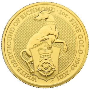 2021 1 oz White Greyhound of Richmond Gold Coin Queen’s Beasts
