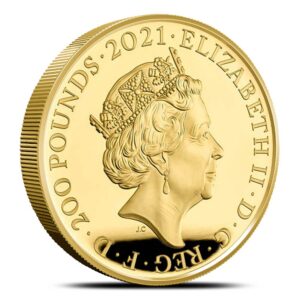 2021 2 oz Proof British Gold Gothic Crown Portrait Coin (Box + CoA)