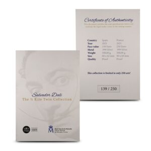 2021 Proof French and Spanish Silver Twin Collection Salvador Dali 2 Coin Set