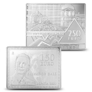 2021 Proof French and Spanish Silver Twin Collection Salvador Dali 2 Coin Set