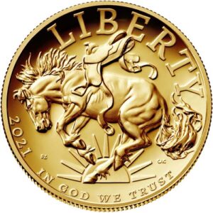 2021-W 1 oz American Gold Liberty High Relief Coin (Box + CoA)