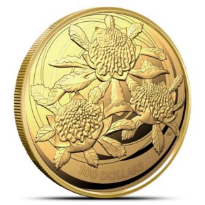 2022 1 oz Royal Australian Mint Gold Wildflowers of Australia Waratah Coin (BU)
