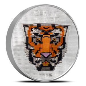 2022 5 oz Palau Silver Beloved Building Blocks Bengal Tiger Coin