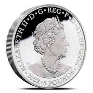 2022 5 oz Proof St. Helena Silver Faerie Queene Una & Redcrosse Coin