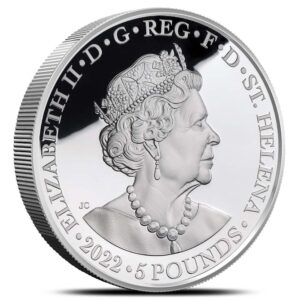 2022 5 oz Proof St. Helena Silver Queen’s Platinum Jubilee Coin (Box + CoA)