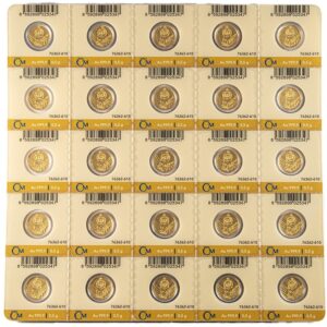 2023 25 12.5 Gram Niue Czech Lion Gold Multigram Coin (25 x 1/2 Gram New, w/ Assay)