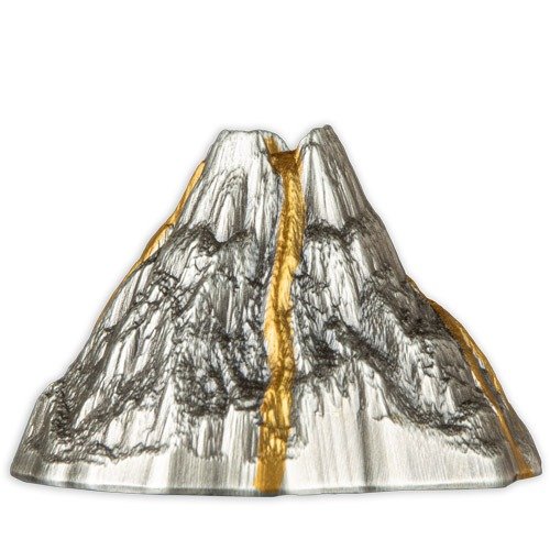 5 oz Antique Vanuatu Silver Volcano