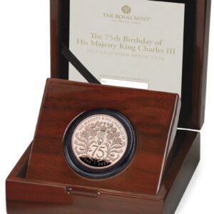 2023 75th Birthday of King Charles III £5 Gold Crown Proof Coin Boxed