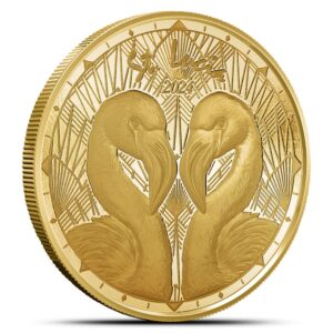 2024 1 oz EC8 Gold St. Lucia Flamingo Coin (BU)