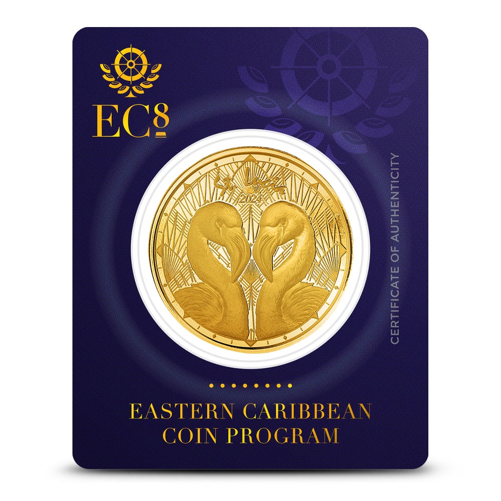 1 oz EC8 Gold St. Lucia Flamingo Coi