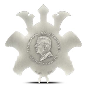 2024 10 oz Solomon Islands Antique Samurai Helmet Silver Coin (Box + CoA)