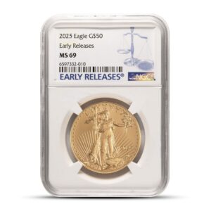 2025 1 oz American Gold Eagle Coin NGC MS69 ER