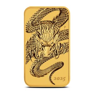 2025 1 oz Australian Rectangular Gold Dragon Coin (BU)