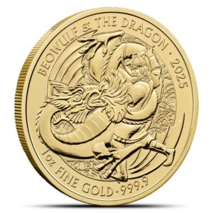 2025 1 oz British Gold Beowulf and the Dragon Coin (BU)