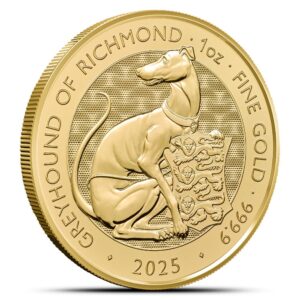 2025 1 oz British Gold Tudor Beasts Greyhound of Richmond Coin (BU)