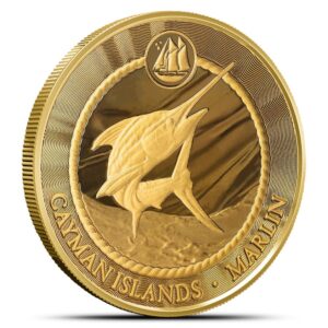 2025 1 oz Cayman Islands Gold Sea Life Marlin Coin (Proof-Like)