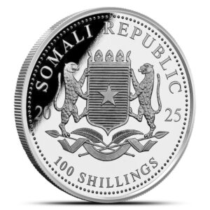 2025 1 oz Colorized Somalia Silver African Wildlife Leopard Coin (BU)