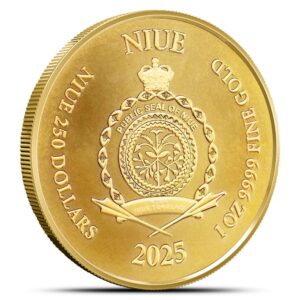 2025 1 oz Niue Gold Lady Justice Coin (BU)