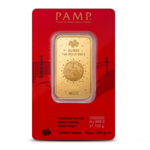 2025 1 oz PAMP Suisse Lunar Legend White Snake Gold Bar (New w/ Assay)