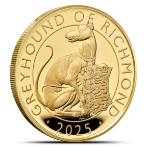 2025 1 oz Proof British Gold Tudor Beasts The Greyhound of Richmond Coin (Box + CoA)