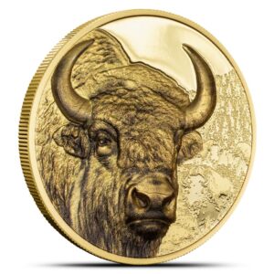 2025 1 oz Proof Mongolia Gold Bison Coin