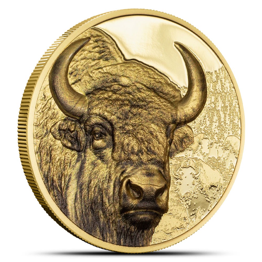 1 oz Proof Mongolia Gold Bison Coin