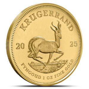 2025 1 oz South African Gold Krugerrand Tube (10 Coins, BU)