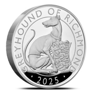 2025 10 oz Proof British Silver Tudor Beasts The Greyhound of Richmond Coin (Box + CoA)