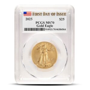 2025 1/2 oz American Gold Eagle Coin PCGS MS70 FDOI
