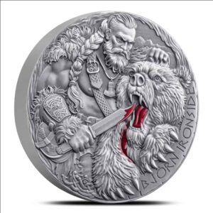 2025 2 oz Colorized Antique Cameroon Silver The Way to Valhalla Bjorn Ironside Coin (Box + CoA)