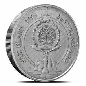 2025 3 oz Antique Niue Silver Kings Gambit Coin (Box + CoA, Gilded)